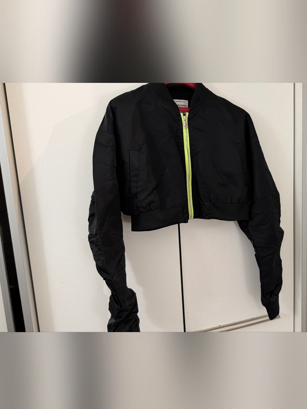 Nwt Cropped Black Bomber Jacket Size Small Perfect Condition